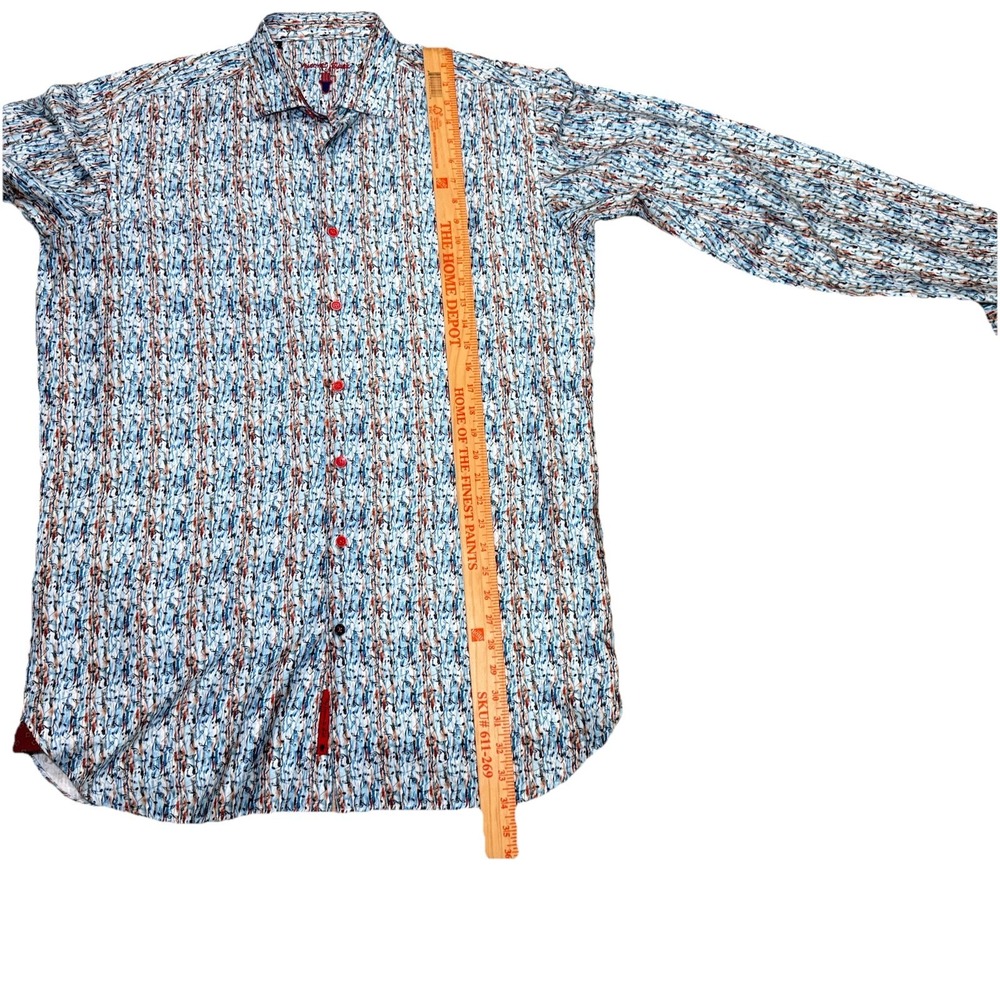 Visconti Black Men's SZ LT  Water Color Musical‎ Notes LS Button Up Shirt - Picture 12 of 13
